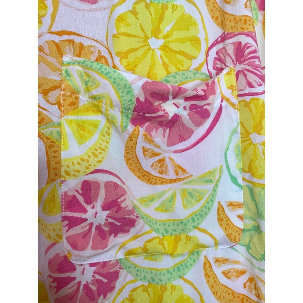 Goodfellow & Co Mens XXL Tropical Citrus Fruit Print Short Sleeve Camp Shirt - Picture 3 of 7